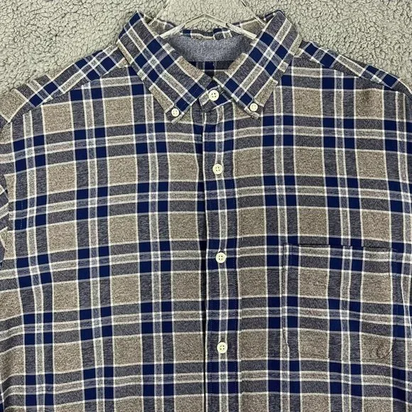 Daniel Cremieux Mens Shirt Large Button Down Shirt Blue Grey Plaid - Picture 2 of 10